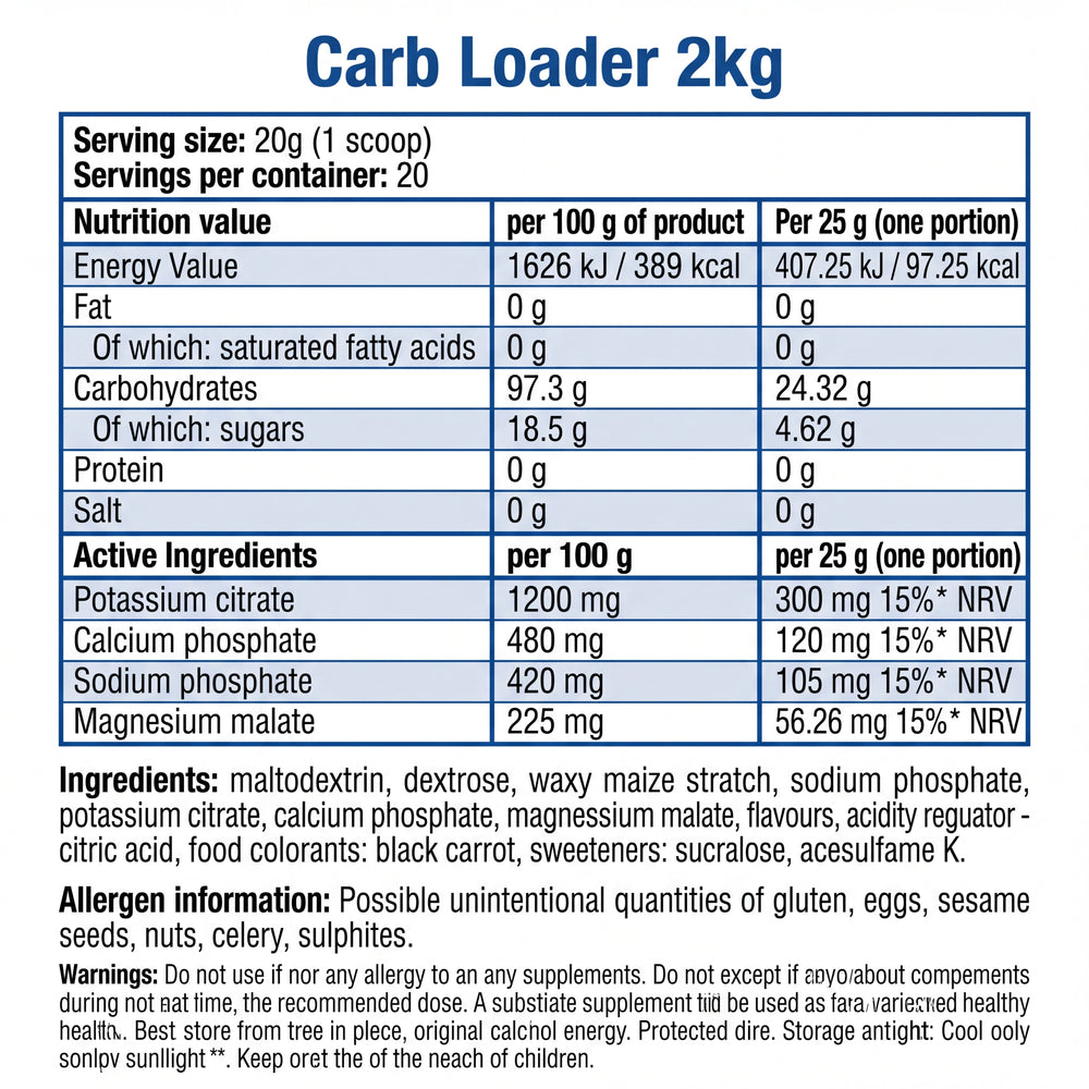 Carb Loader 2kg – Yava Labs